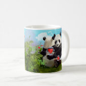 Mug Deux pandas amoureux dans leurs bras (Devant droit)