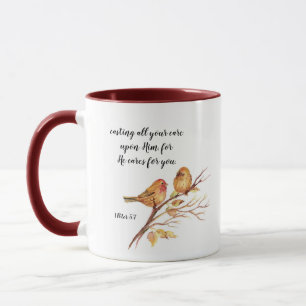 Mug Deux Petits Éperviers Bible Il s'occupe de vous