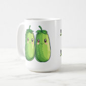 Mug Deux petits pois dans une assiette de pois Kawaii (Devant gauche)