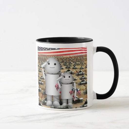 Mug Deux petits robots patriotiques avec beaucoup de c (Droite)