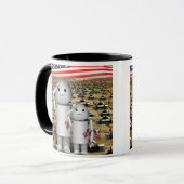 Mug Deux petits robots patriotiques avec beaucoup de c (Devant gauche)