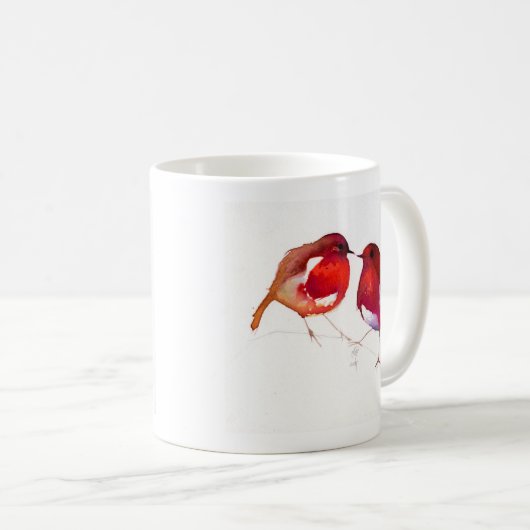 Mug Deux peu d'oiseaux 2014 d'encre (Devant droit)