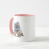 Mug Deux pigeons en couple très amoureux. (Devant gauche)