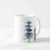 Mug Deux pins d'hiver aquarelle 2 (Devant droit)