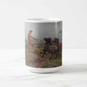 Mug Deux Ponts Shetland dans un paysage écossais bruya