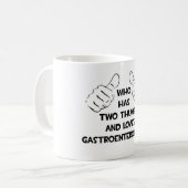 Mug Deux pouces et aime Gastroentérologie (Devant gauche)