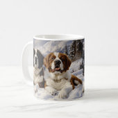 Mug Deux Saint-Bernard dans la neige (Devant gauche)