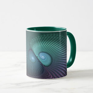 Mug Deux spirales colorées art fractal abstrait modern