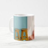 Mug Deux tabourets de bar en bois jaune (Devant gauche)