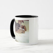 Mug Deux terriers de pitbull se reposant à (Devant gauche)