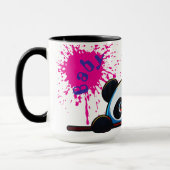 Mug deux tons avec bébé panda mignon qui regarde - (Gauche)