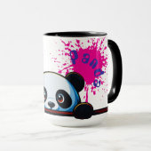 Mug deux tons avec bébé panda mignon qui regarde - (Devant droit)