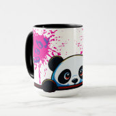 Mug deux tons avec bébé panda mignon qui regarde - (Devant gauche)