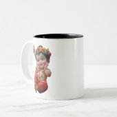 Mug deux tons avec joli petit Krishna de l'art ind (Devant gauche)