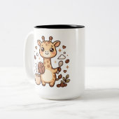 Mug deux tons Café Girafe Mignonne (Devant gauche)