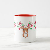 Mug deux tons Cerf de Noël mignon (Centre)
