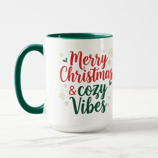 Mug deux tons citation de Noël, cadeau de fête de (Gauche)