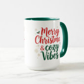 Mug deux tons citation de Noël, cadeau de fête de (Devant droit)