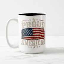 Mug Deux Tons Drapeau Américain USA Fier Américain
