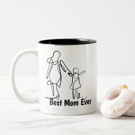 Mug Deux Tons Meilleure Maman du Monde, 0,45 l (Avec donut)