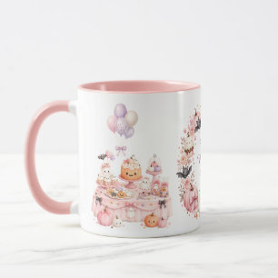 Mug deux tons pour anniversaire Halloween rose