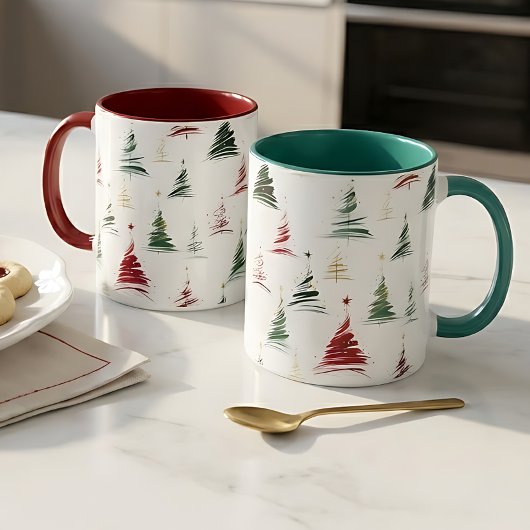 Mug deux tons pour l'arbre de Noël moderne