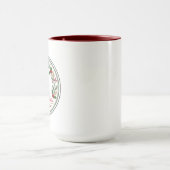 Mug deux tons Rond Badge Arbre de Noël Joyeux (Centre)