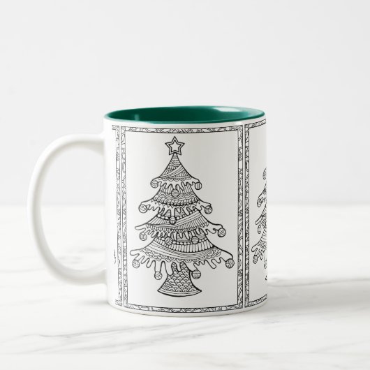 Mug Deux Tons Sapin de Noël (Gauche)