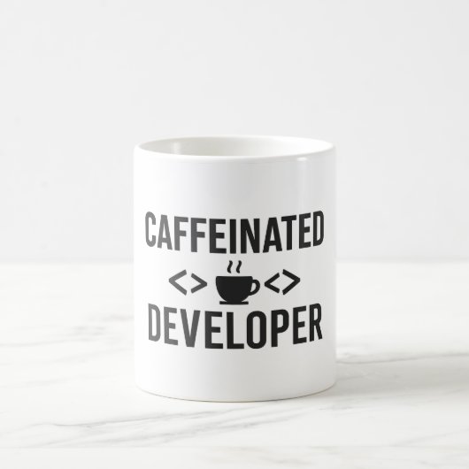 Mug Développeur Caféiné - Conception de café Coding (Centre)