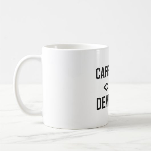 Mug Développeur Caféiné - Conception de café Coding (Gauche)
