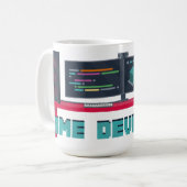Mug développeur de jeu - Lettres bleues (Devant gauche)