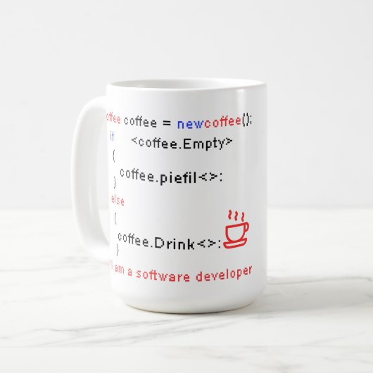 Mug Développeur de logiciel PC Café Codage de boisson  (Devant gauche)