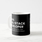 Mug Développeur Full-Stack Citation de codage drôle (Devant gauche)