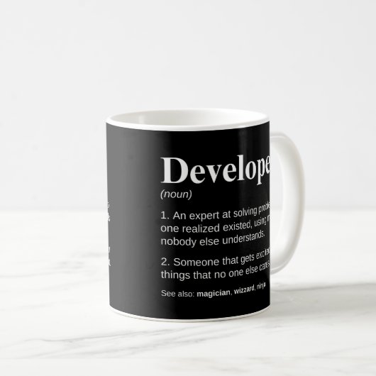 Mug Développeurs et programmeurs Définition de codage (Devant droit)