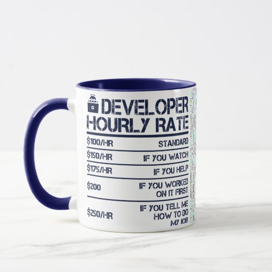 Mug Développeurs - Taux horaire de rougeur (Gauche)