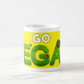 Mug Devenez végétalien jaune vif et vert (Centre)