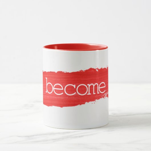 Mug DEVENIR du texte sur la pâte à peinture rouge (Centre)