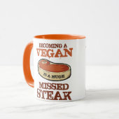 Mug Devenir Végétan Est Un Verre Manqué Énorme (Devant gauche)