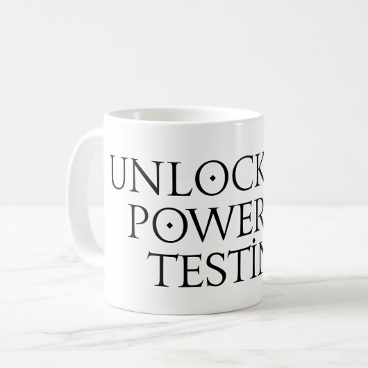 Mug Déverrouiller la puissance de test (Devant gauche)