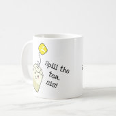 Mug "Déverse le thé, sis !" sachet de thé kawaii (Devant gauche)