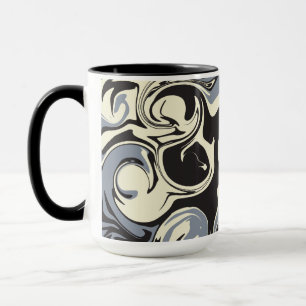 Mug Déversement - Noir, Gris et Crème