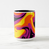 Mug Déversement - orange, noir, rose et jaune (Centre)