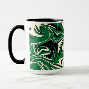 Mug Déversement - vert, crème et noir