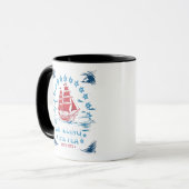 Mug Déverser Le Thé Depuis 1773 Rouge Blanc Bleu Drôle (Devant gauche)
