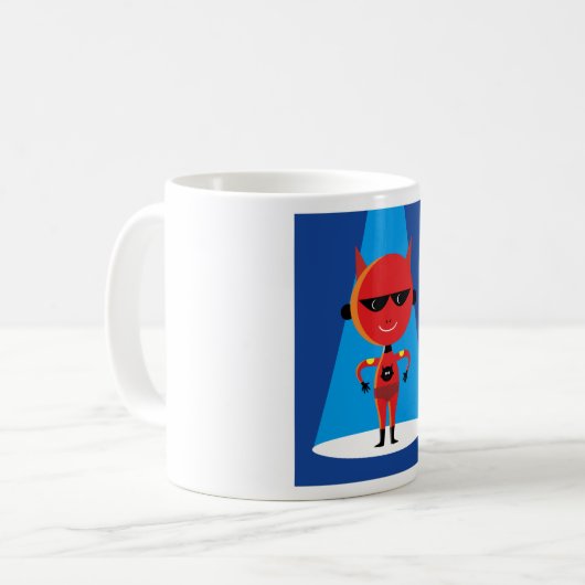 Mug Devil Superhero caractère gras rouge et bleu (Devant gauche)