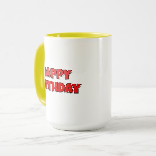 Mug Devine quoi ! Joyeux anniversaire (Devant gauche)