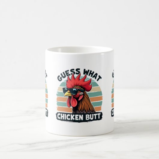 Mug Devinez Quel Beurre De Poulet Drôle Rooster Rétro (Centre)