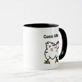 Mug Devinez Quoi ? Beurre de poulet drôle Humour de po (Devant droit)