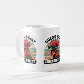 Mug Devinez quoi Cul de Poulet Drôle Rétro Coq (Devant gauche)