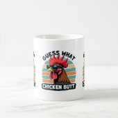 Mug Devinez quoi Cul de Poulet Drôle Rétro Coq (Centre)